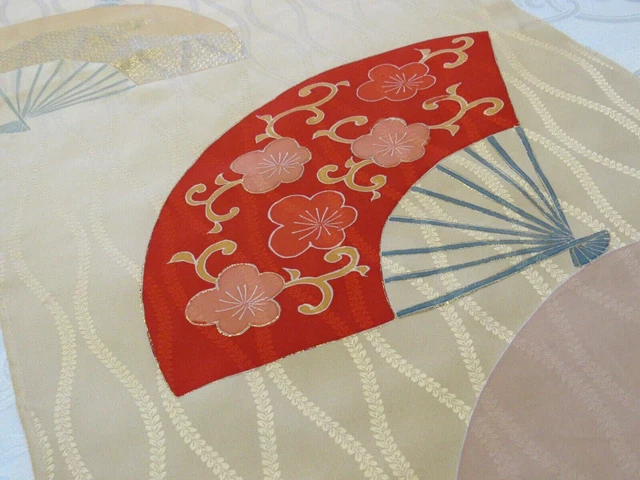 34"x14.5" Shibori Artist Hand Painted Furisode Kimono Fabric 100% Silk Japan#C28