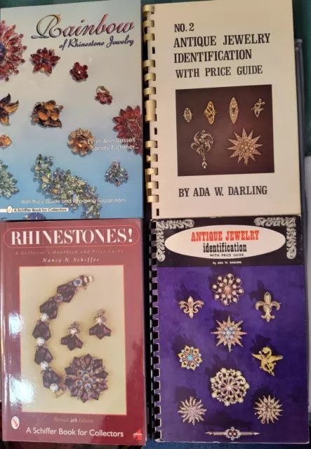 4 Antique Jewelry Identification Price Guides Rhinestone Handbooks Collectors