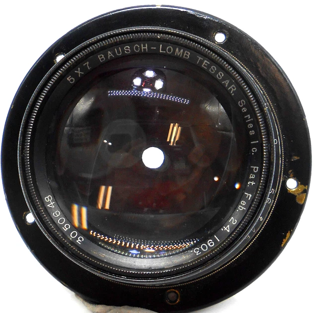 5 X 7 Bausch & Lomb - Lente Zeiss Tessar serie IC 190 mm vintage temprana 1735804