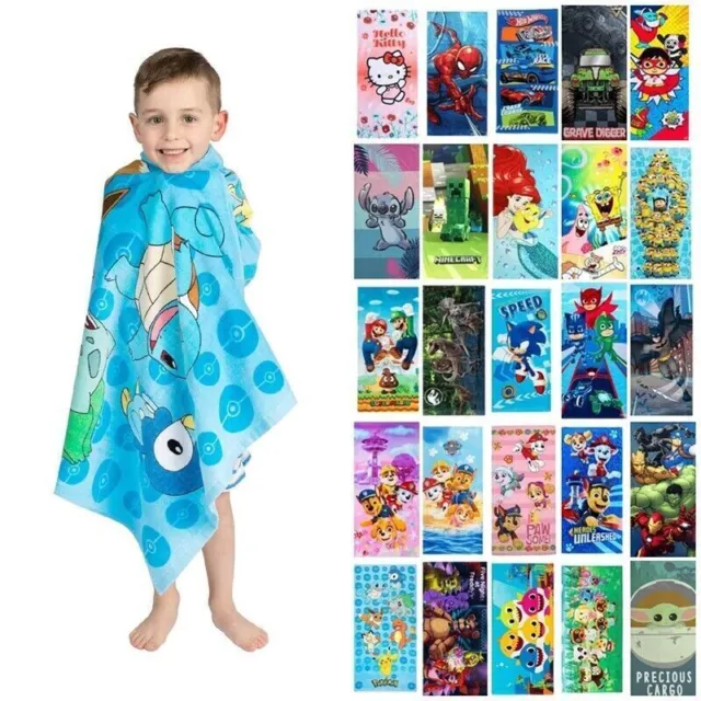 Boys Girls Childrens Kids Novelty Cartoon Beach Swim Bath Towels Gift 60 x 120cm