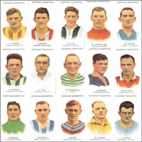 Carreras Footballers Fußballspieler Zigarettenkarte 1997 Nachdrucke verschiedene Multi