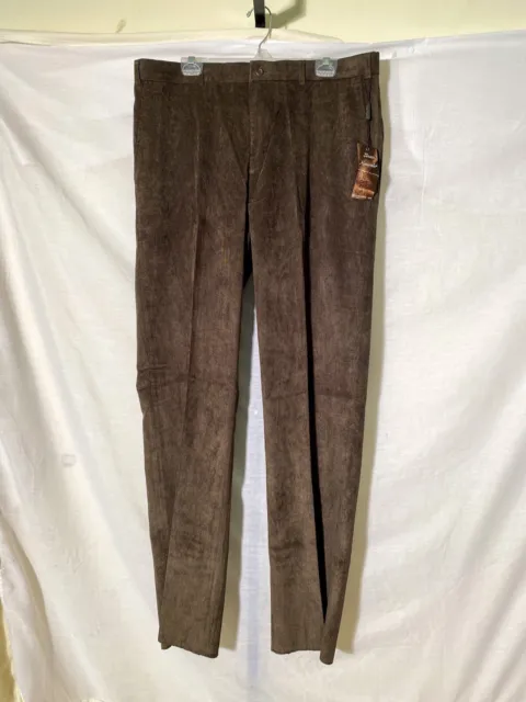 NWT Linea Naturale Luxe Pants 38 Brown 90% Micro Poly 10% Nylon Micro Duo Cord