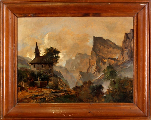 8860094 Pintura Al Óleo Firmado Fritz Laubenthal Paisaje de Montaña