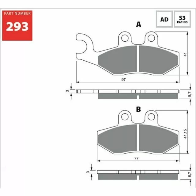 Aprilia Sport City One 50 2008-2011 Sinter Dual Sport Front Brake Pad GF293S3 2