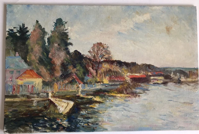Tableau Peinture Originale Huile Michel Paisy Paysage  Marin XXème France