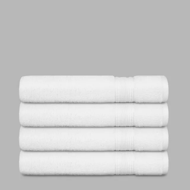 Soft 650 GSM New White Bamboo Blend Hand Towels For Guest Room, Gym-Set of 4