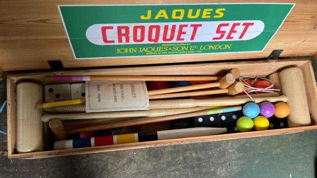 Quality Wooden Cavendish Croquet Set By Jaques London - Pine Box