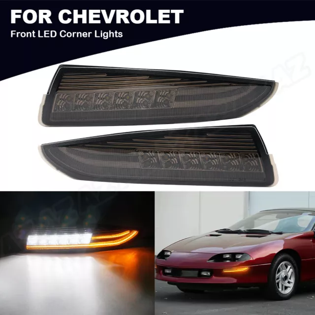 For 93-02 Chevrolet Camaro Dynamic Front Bumper LED Turn Signal Parking Lamp DRL