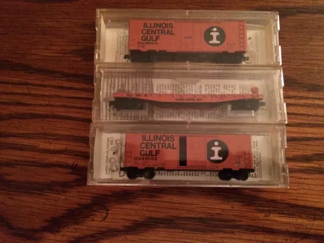 Micro-Trains Line Illinois Central Gulf Freight Car Lot of 3 pcs.
