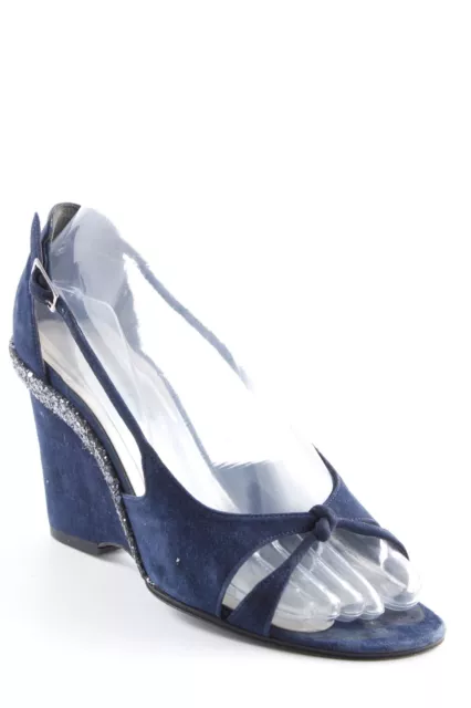 POLLINI Zapatos de cuña Mujeres Talla EU 36.5 azul oscuro estilo fiesta