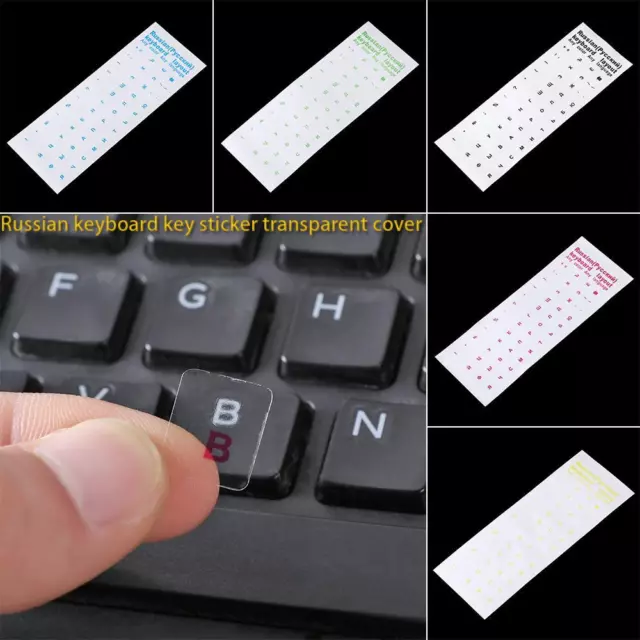 PVC Self-adhesive Cover Sticker Keyboard Stickers Russian Letters Transparent