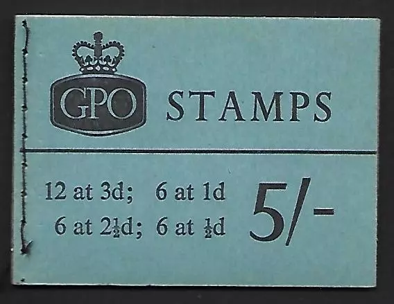 H54p 5/- Wilding Blue Phosphor GPO booklet - Jan 1962 UNMOUNTED MINT