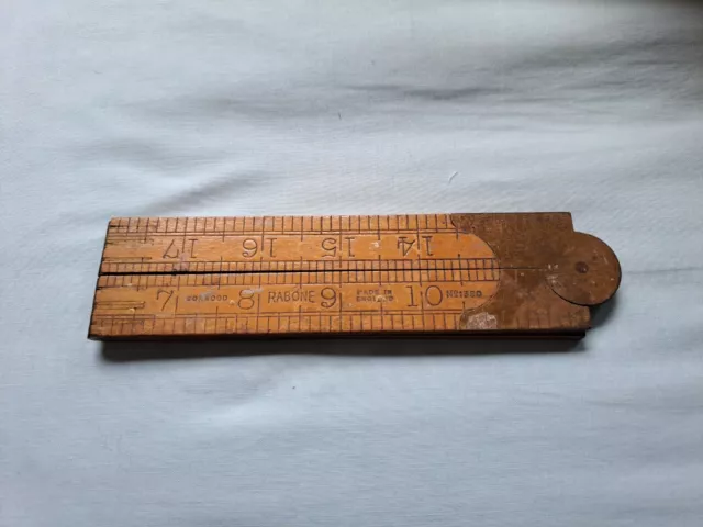 Rabone Boxwood & Brass 24" Four Fold Folding Ruler No. 1380