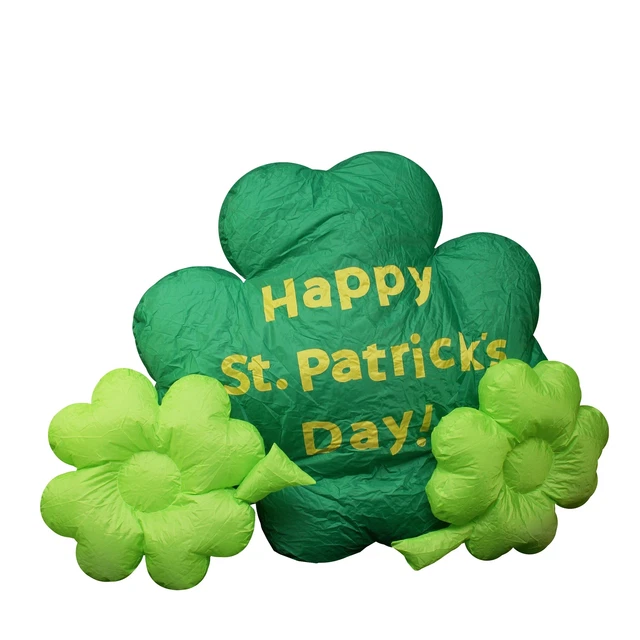 Northlight 60" Inflatable Lighted Happy St. Patrick's Day Shamrock Outdoor Decor