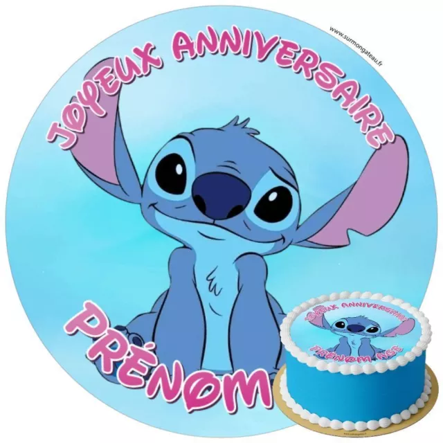 Stitch Décoration de gâteau comestible disque Azyme Sucre personnalisé