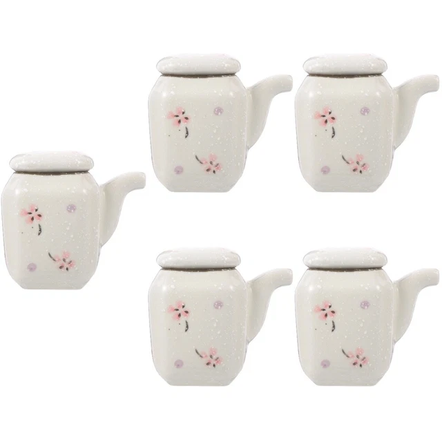 5 PCS Olive Oil Cruet Ceramic Soy Sauce Pot Ceramic Oil Bottle Seasoning