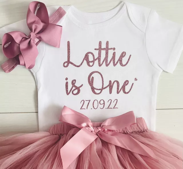 Set gonna tutù fiocco abito torta primo compleanno personalizzato bambine