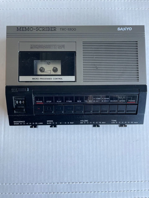 Sanyo TRC 5040 Memoscriber Microcassette Transcriber W/foot Switch, Ac Adapter, Headset