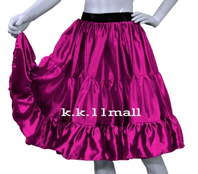 Avoria Raso Gonna Corta Donna Casual Danza Del Ventre 3 Strato Festa Taglie Forti S62 