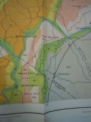 Harrisonburg Virginia Color Lithograph Map 1902 Harshberger Dayton Shenandoah V. 2