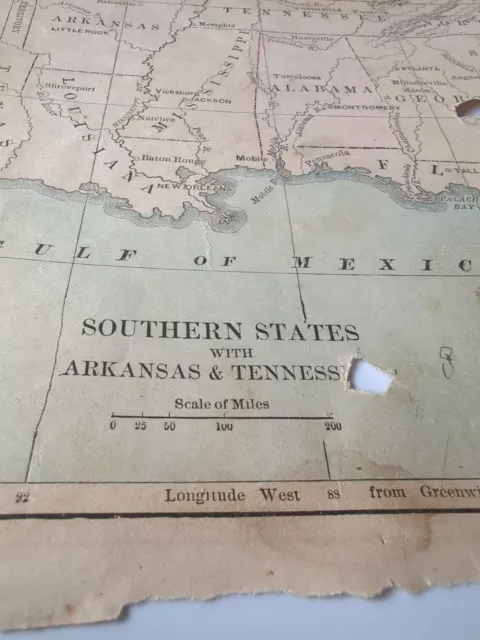 1880 Map Of Southern States With Arkansas And Tennessee