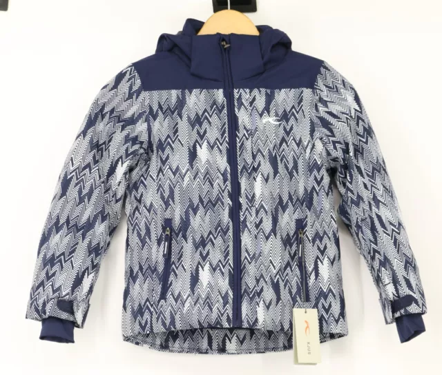 Kjus Girls Surface Childrens Blue White Hooded Jacket Ca112127 Rrp £269 Hh