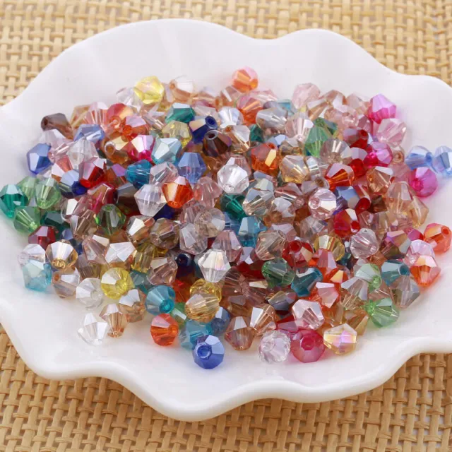 100pcs 6mm Bicone Faceted Loose Spacer Beads Findings Mixed best J7S2