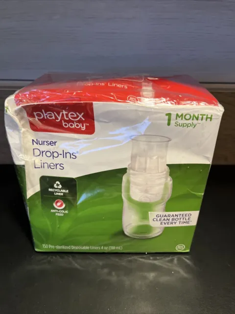 Playtex Baby Nurser Drop in Liners - Disposable Bottle 4oz - 150 Ct. New/Sealed