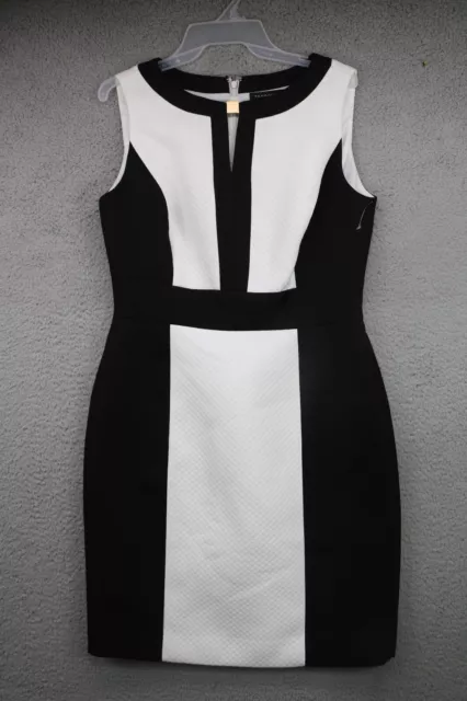 Tahari-Levine Studio Women's Black & White Shift Dress-Size 8-Textured-New w/o T