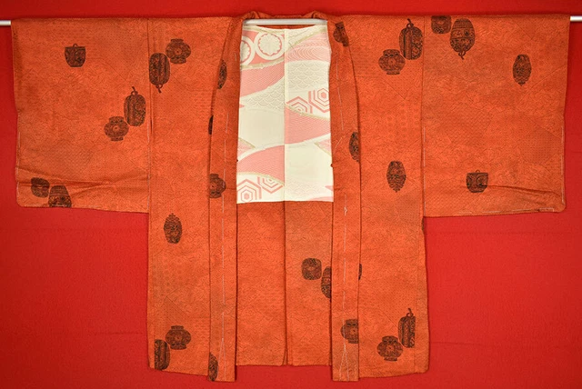 Vintage Japanese Kimono Silk Antique BORO HAORI Kusakizome Dyed/B364/550