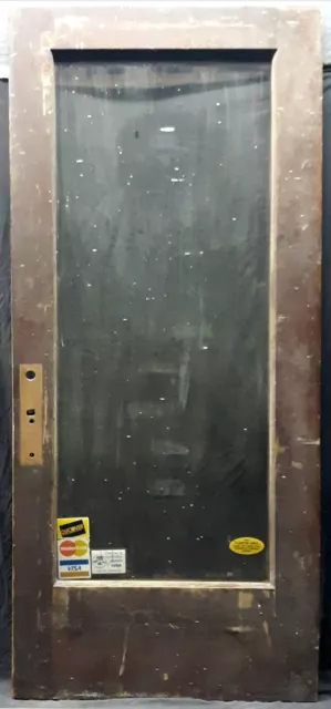 42"x93.5"x2.25" Antique Vintage Old SOLID Wood Wooden Exterior Entry Door Window