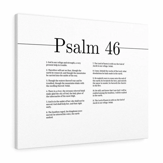 REFUGE AND STRENGTH Psalm 46 Bible Verse Canvas Christian Wall Art ...