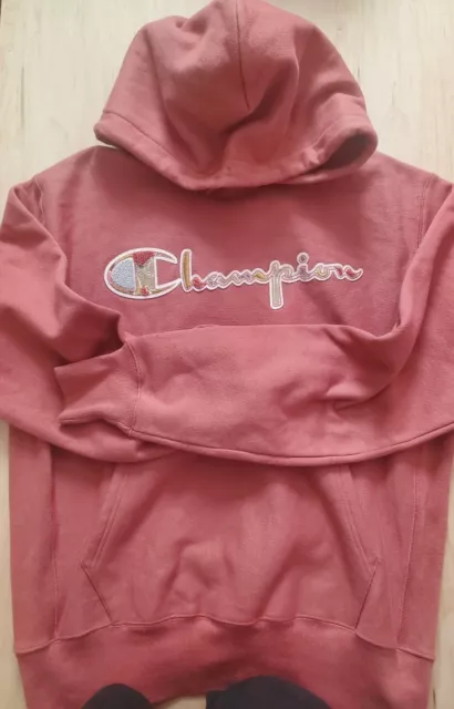 Champion Reverse Weave Hoodie Men's Size Medium | Heavyweight Sweater Peach