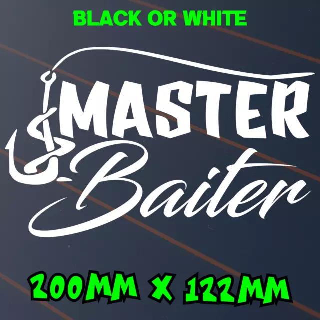 Master Baiter Sticker Car Decal Fishing Boat Tackle Bait Lure Hooks Camping Fish