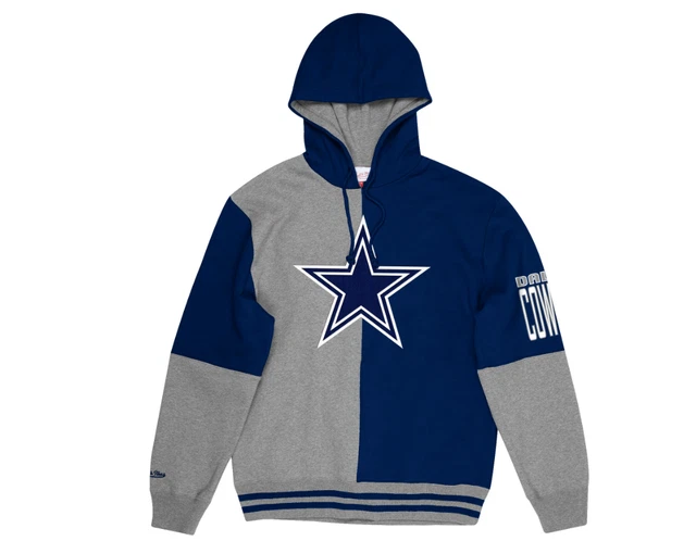 Mitchell E Ness Spalato Coulor Felpa con Cappuccio Dallas Cowboys Nuovo