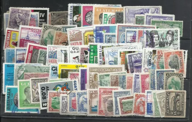 Guatemala Lot, 80 Different Stamps, Used, Vf