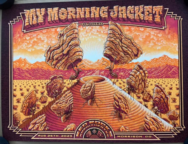 My Morning Jacket Poster Red Rocks Colorado 2023 Pete Schaw Jim James #35/750