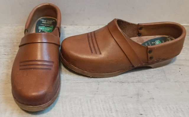 Sabots Mixtes En Cuir Et Bois Nicholsson - Taille 5 - Semelle Anatomique - Neuf Sans Boîte
