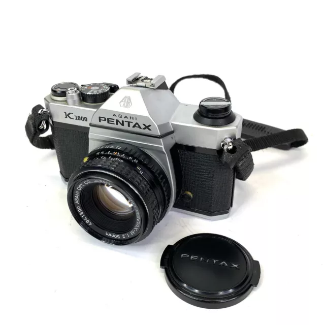Pentax Asahi K1000 35mm SLR Camera Kit w/ 50mm Lens Made in Japan - Very Good