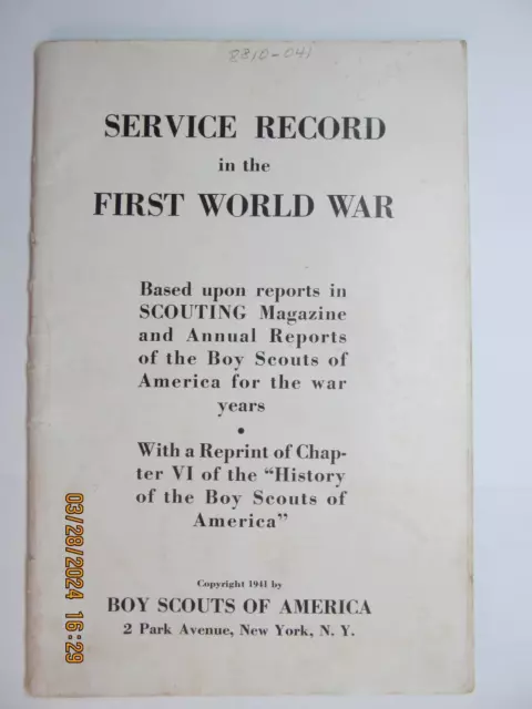 Boy Scout Servuce Récord Primera Guerra Mundial Gran Historia