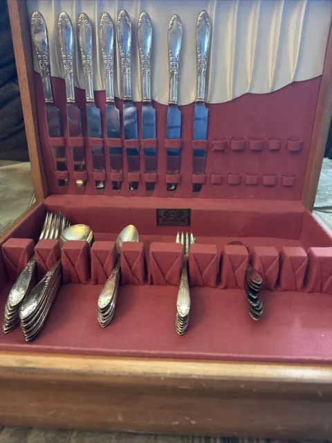 King Edward Silver Plate 48 Piece Flatware Set National Silver Co. Setting for 8