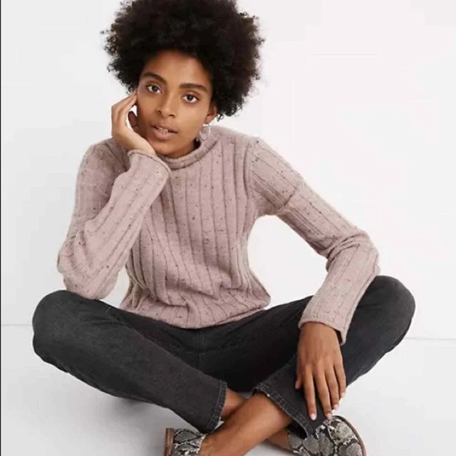 Madewell Donegal Evercrest Turtleneck Sweater pink Size Medium