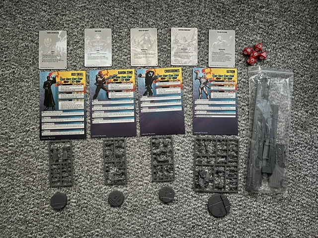 MARVEL CRISIS PROTOCOL Characters Character Sheets Tactic Cards Dice ...