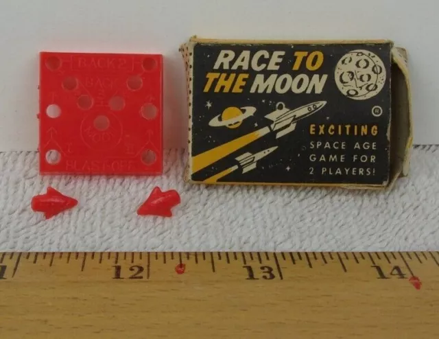 Race to the Moon Space game plastic 1960s prize VINTAGE in box Hong Kong