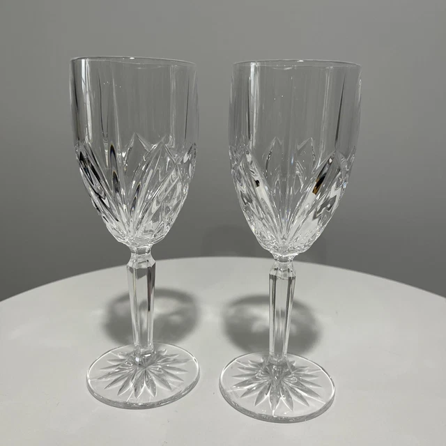 Marquis By Waterford Brookside Crystal Set of 2 Wine Water Drinking Glasses