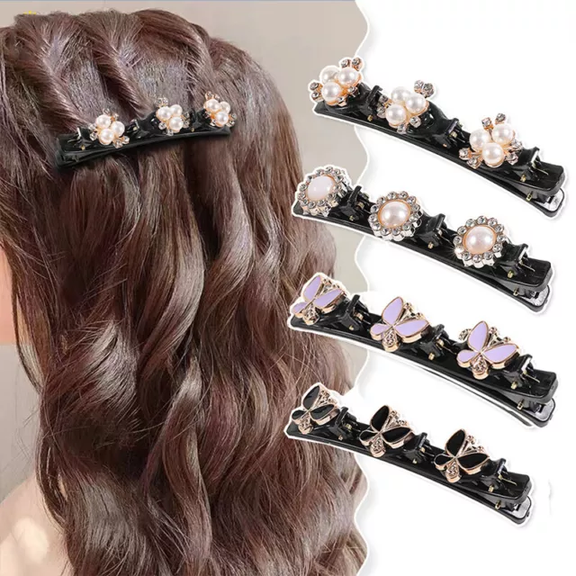 Pinza Para El Cabello Trenzada Con Piedra De Cristal Brillante Pinzas Para <