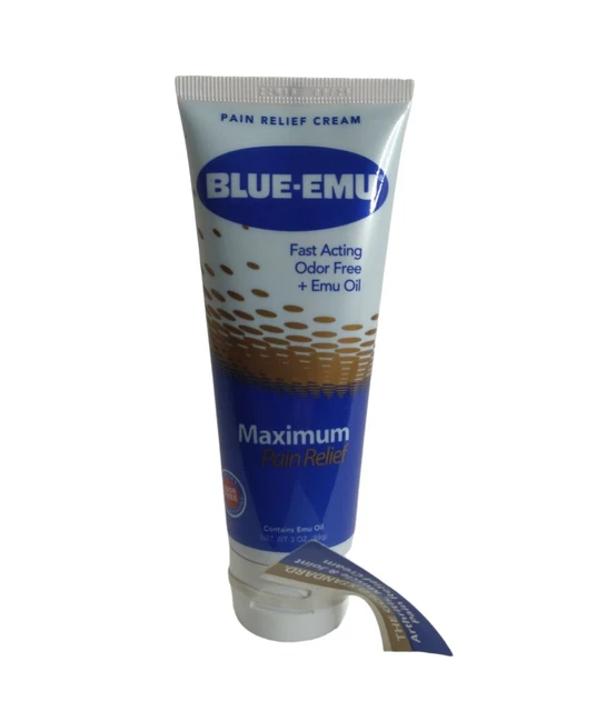 BLUE-EMU Maximum Fast Acting Pain Relief with Emu Oil & Aloe 3oz NEW
