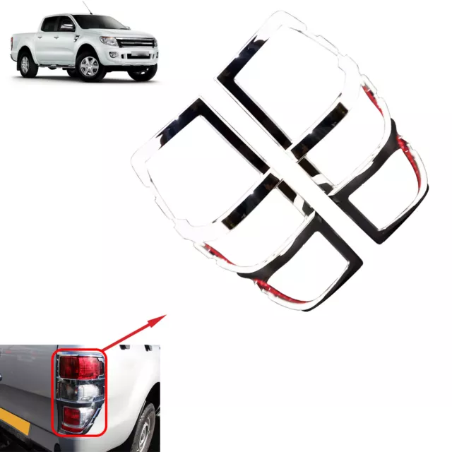 For Ford Ranger T6 Wildtrak 2012 On Stx Rear Tail Light Guards Pair In Chrome