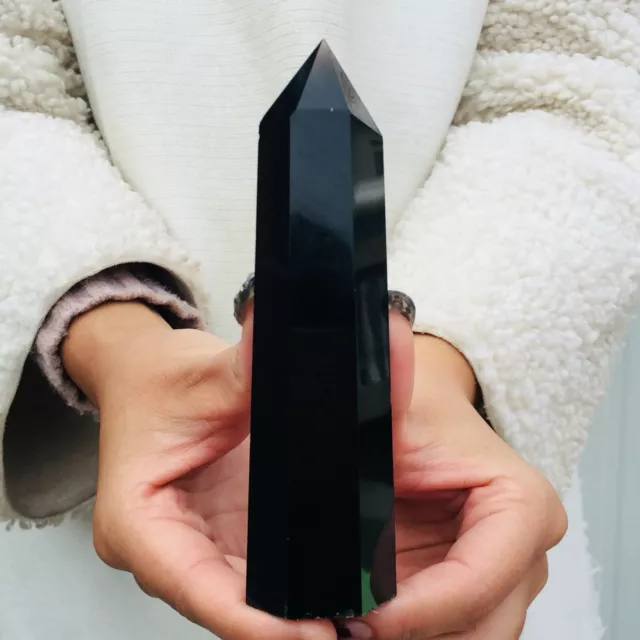 175G Natural Obsidian Obelisk Quartz Crystal  G253