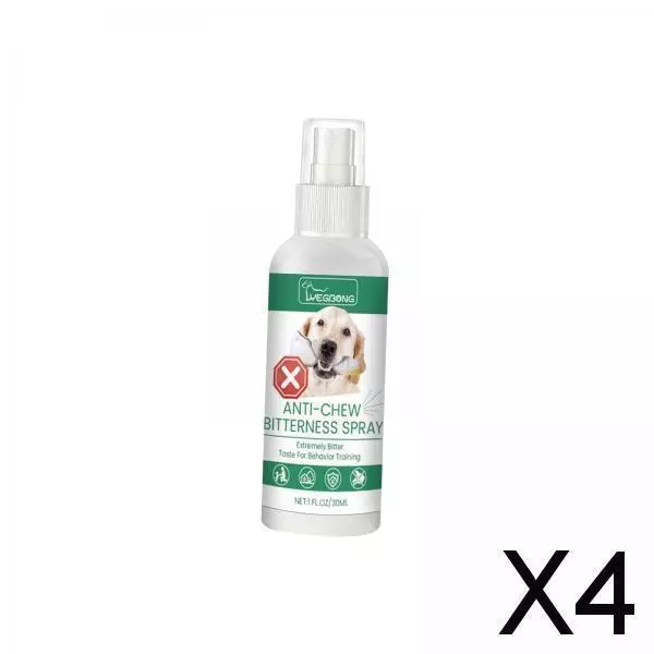 4X Spray Anti-mastication pour animaux de compagnie, 30ml, Spray amer efficace